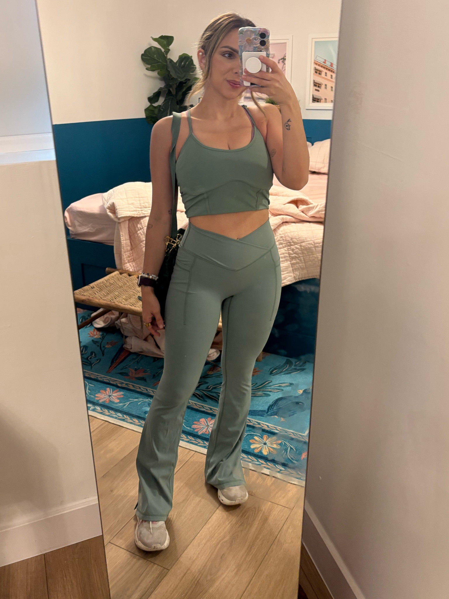 All green workout look