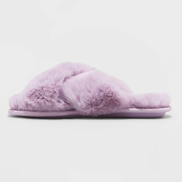 Women's Paris Crossband Fur Slippers - Stars Above™ | Target