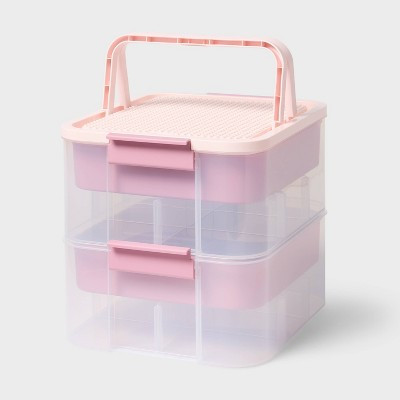 Building Brick Play Latching Stacking Storage Pink - Brightroom™ | Target