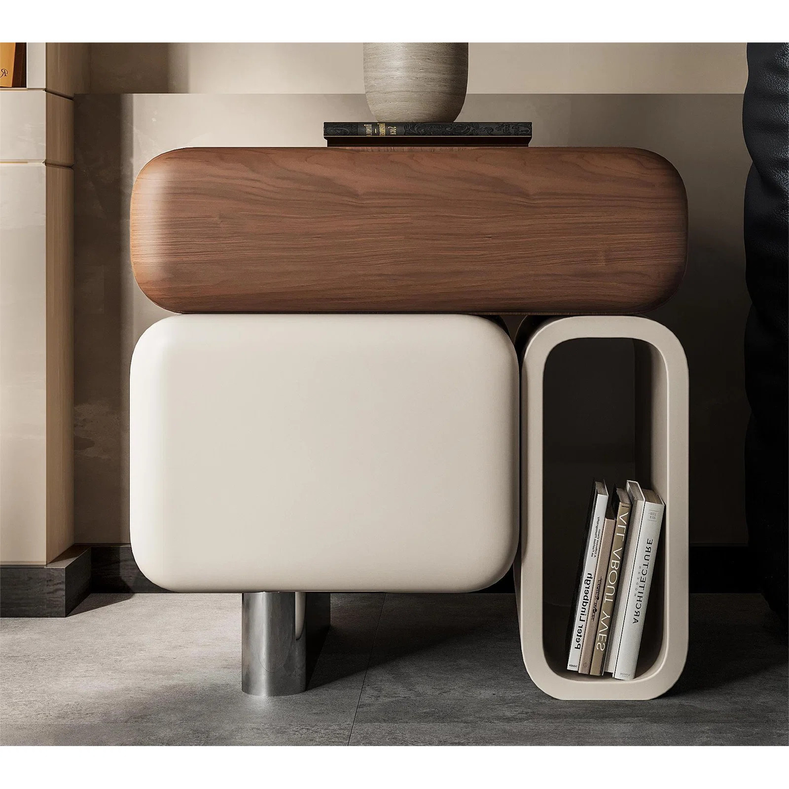 Partenie Modern Wood Nightstand With Drawer Cabinet and Shelf | Wayfair North America