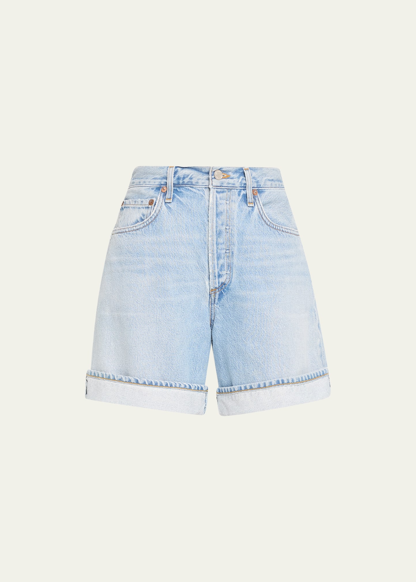 AGOLDE Damed Cuffed Denim Shorts | Bergdorf Goodman
