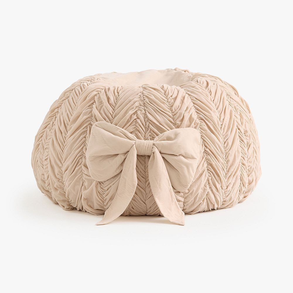 Large LoveShackFancy Smocked Velvet Bean Bag Chair | Pottery Barn Teen