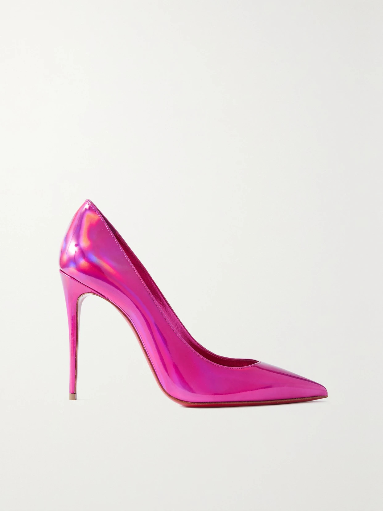 Christian Louboutin - Kate 100 Iridescent Leather Pumps - Pink | NET-A-PORTER (US)