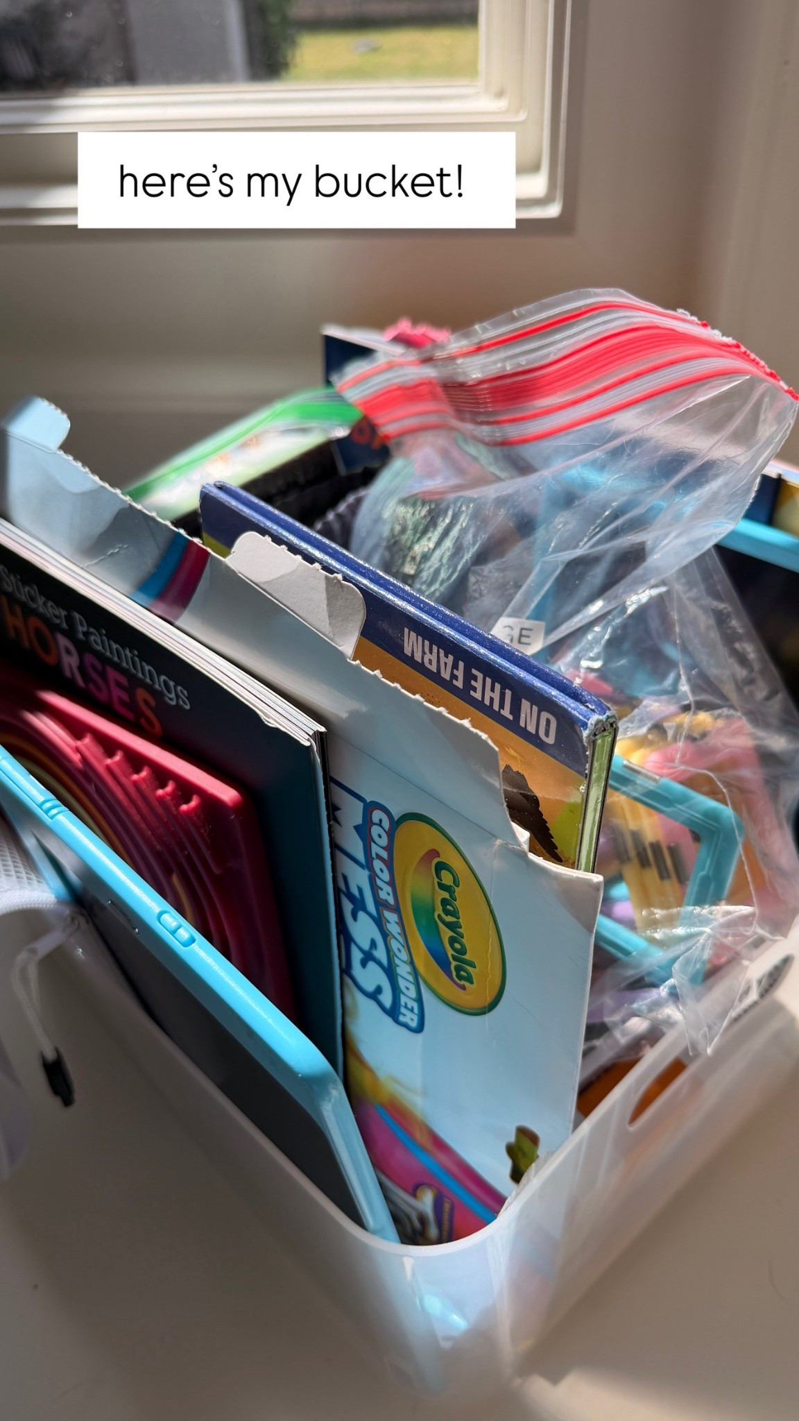 I keep a bucket of toys and coloring for when we are going to appointments or long dinners with kids. We keep tablet time to long road trips and we only have 1 for the full car. Big believer in no screens for kids when out and about! 

#LTKHome #LTKFamily #LTKKids