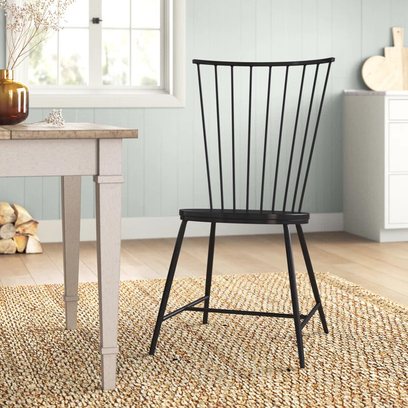 Remy Metal Windsor Back Side Chair in Black | Wayfair Professional