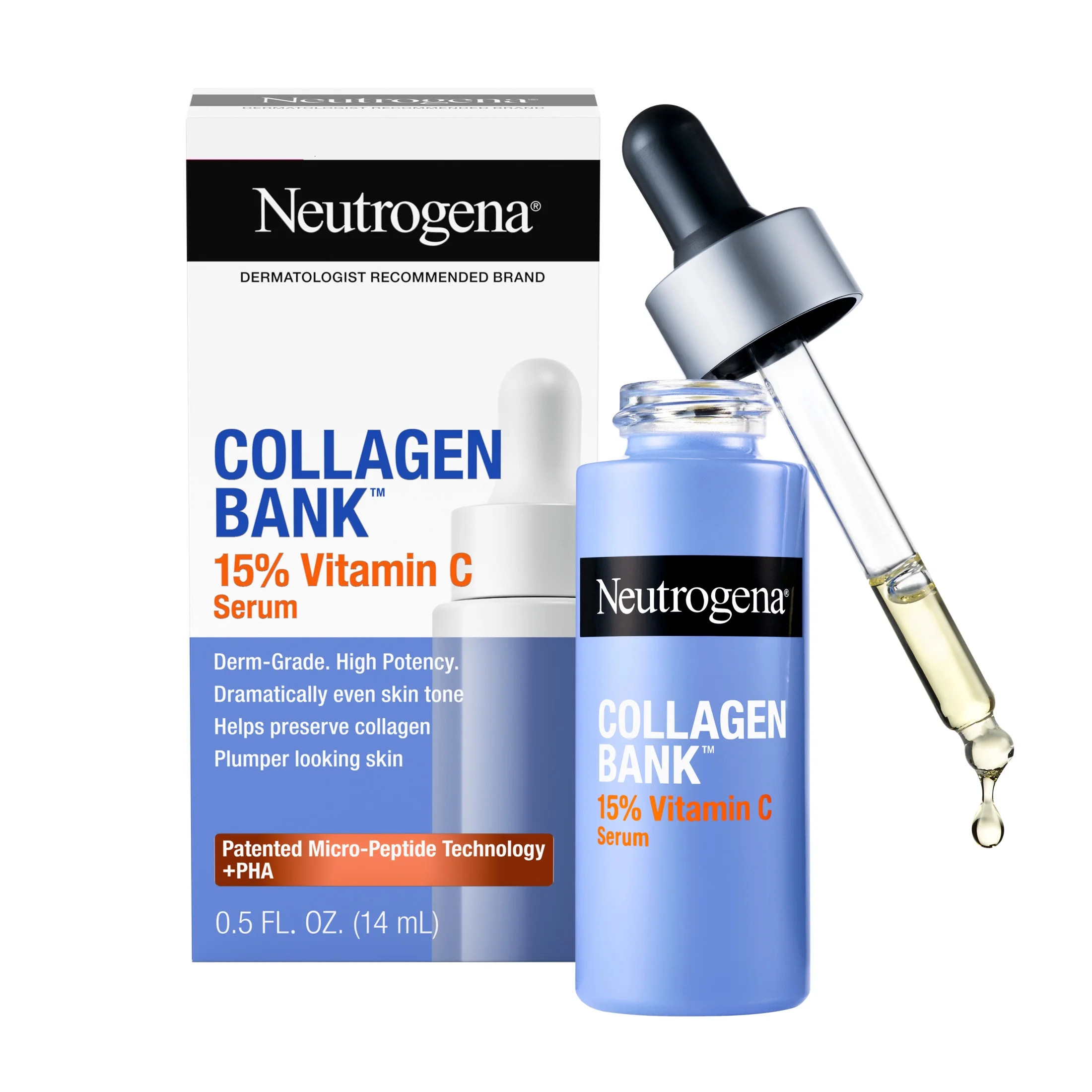 Neutrogena Collagen Bank Vitamin C Serum, Fragrance Free, 0.5 oz | Walmart (US)