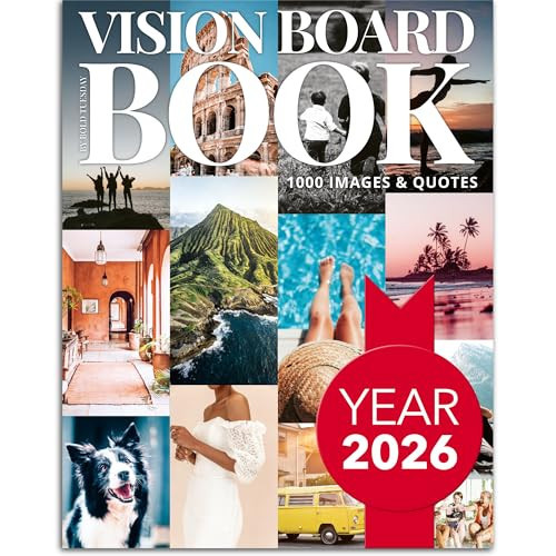 Vision Board Book Magazine for Women - 1000+ Diverse Pictures, Quotes, Self-discovery Exercises | Complete Collage Clip Art Supplies Kit for Adults | Ideal for Vision Mood Board Party & Manifestation | Amazon (US)
