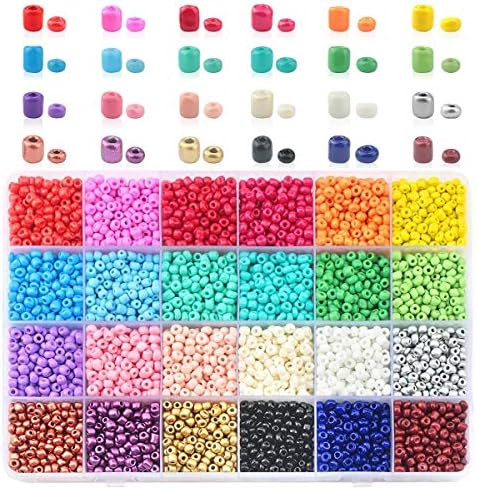 Nibiru Glass Seed Beads,6000pcs 4mm Multicolor Round Small Pony Beads Assorted Kit for Jewelry Cr... | Amazon (US)