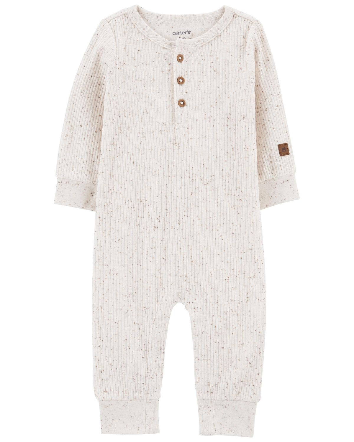 Ivory Baby Drop Needle Rib Jumpsuit | carters.com | Carter's