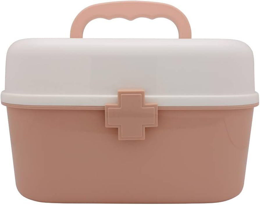 BangQiao Plastic First Aid Storage Box Container Bin with Removable Tray and Portable Handle, Fam... | Amazon (US)