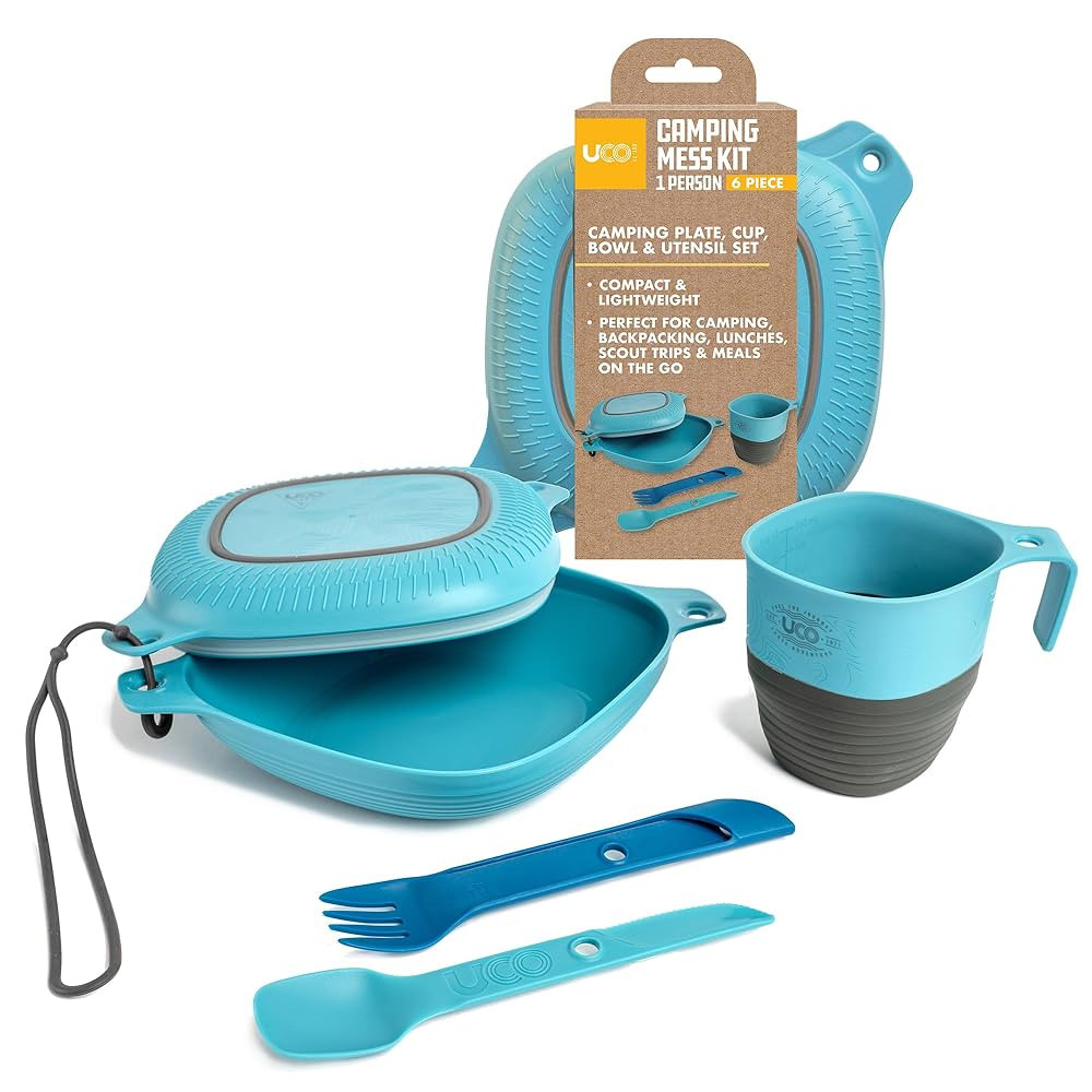 UCO 6-Piece Camping Mess Kit with Bowl, Plate, Camp Cup, and Switch Spork Utensil Set | Amazon (US)
