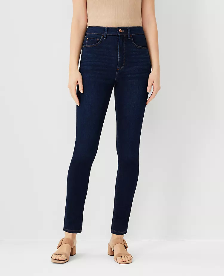 Petite Sculpting Pocket Highest Rise Skinny Jeans in Classic Dark Indigo Wash | Ann Taylor | Ann Taylor (US)