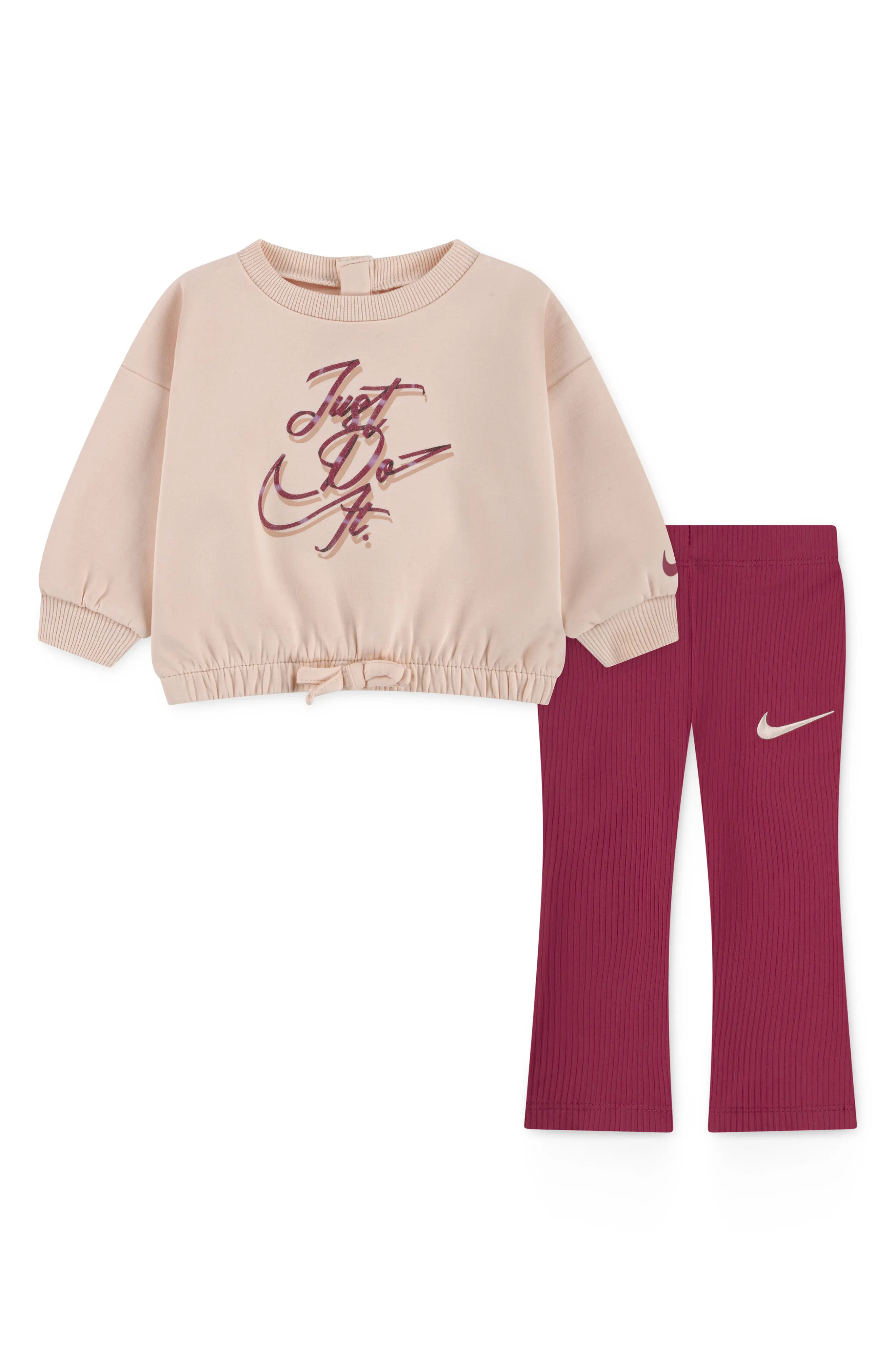 Nike Just Do It Sweatshirt & Rib Leggings Set (Women) | Nordstrom | Nordstrom