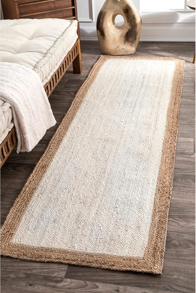 nuLOOM Eleonora Hand Woven Jute Runner Rug , 2' 6" x 10', White, Rectangular | Amazon (US)