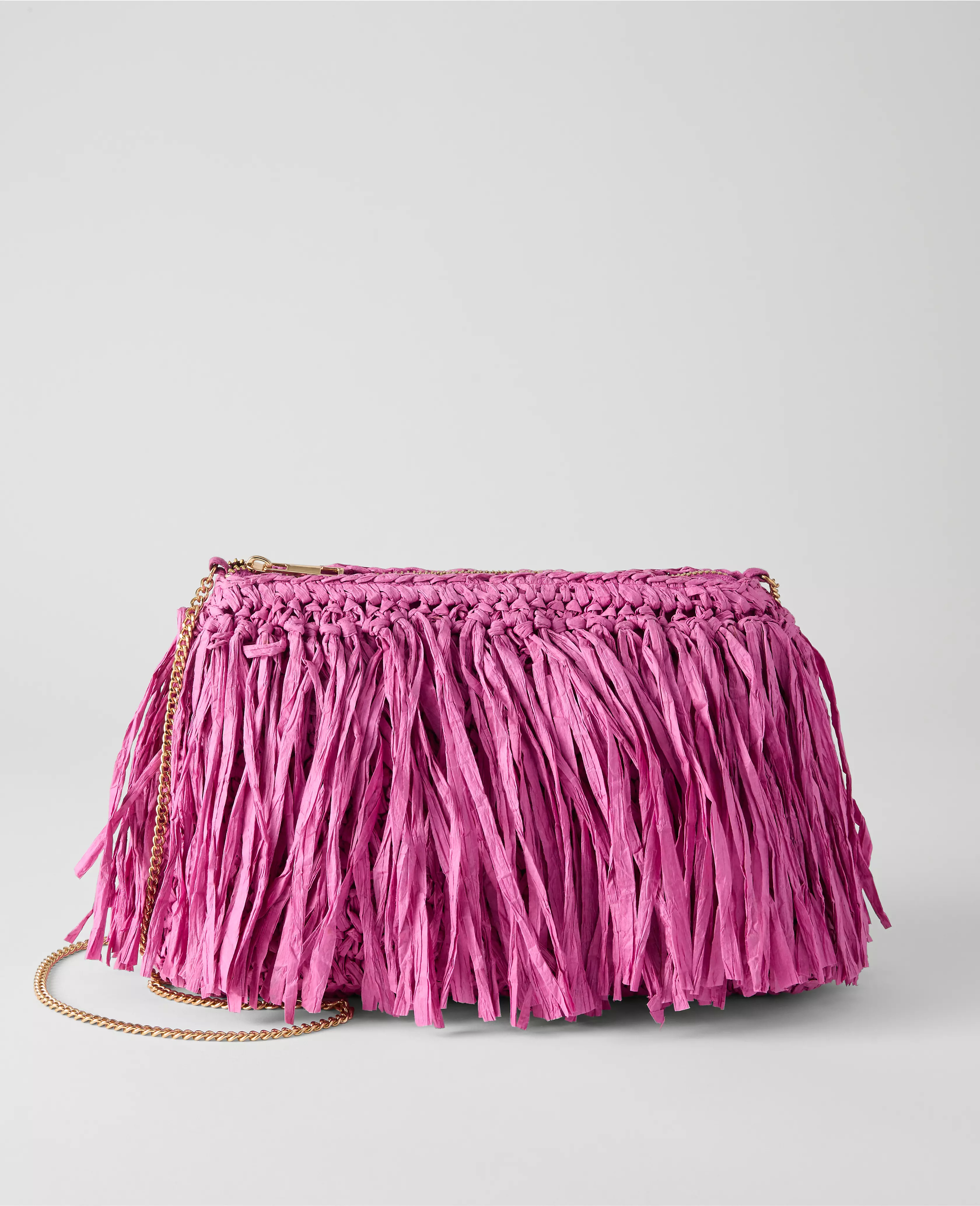 Raffia Fringe Clutch | Ann Taylor