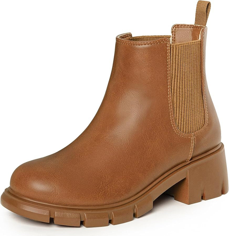 Dufannie Girls Ankle Boots Kids Chelsea Booties Little Big Girl Fall Boots | Amazon (US)