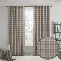 Marcum Woven Plaid Room Darkening Thermal Fleece Lined Single Curtain Panel | Wayfair North America