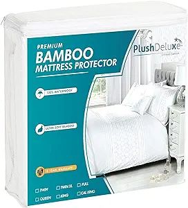 PlushDeluxe Premium Bamboo Mattress Protector – Waterproof, & Ultra Soft Breathable Bed Mattres... | Amazon (US)