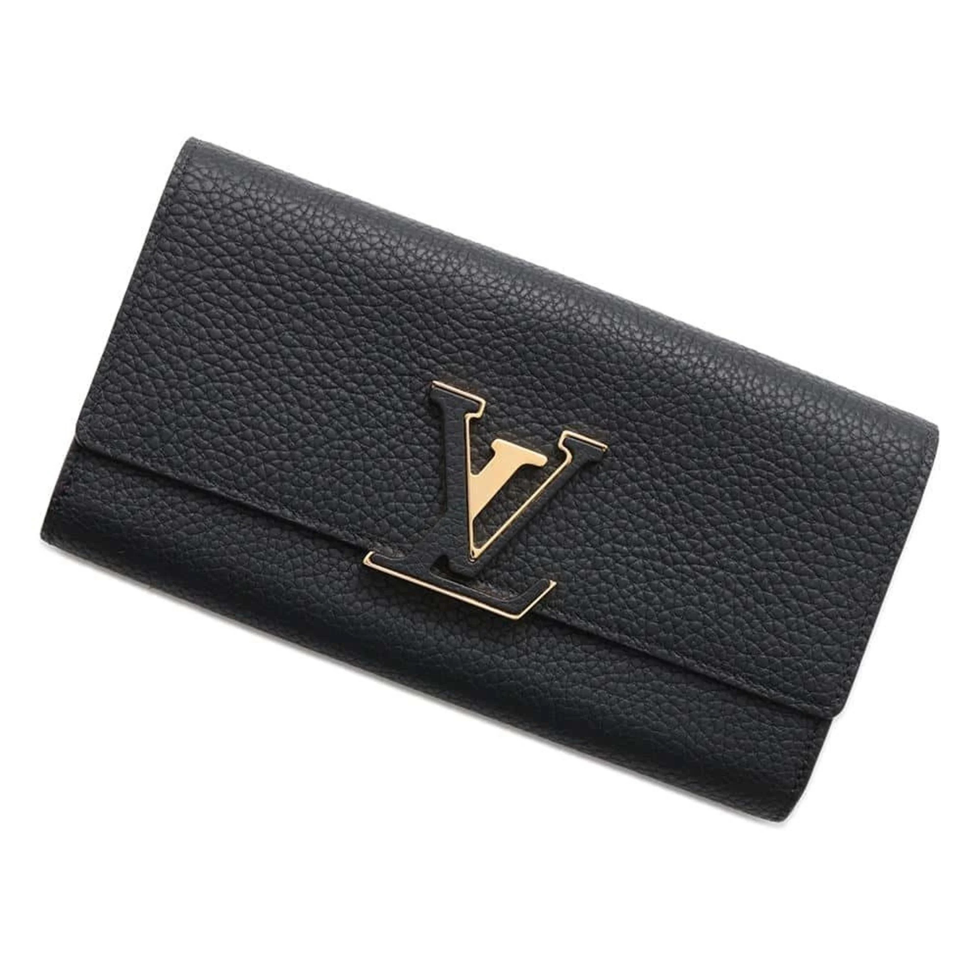 Louis Vuitton Noir pink Leather Long Wallet (Bi-Fold) (Pre-Owned) | Shop Simon