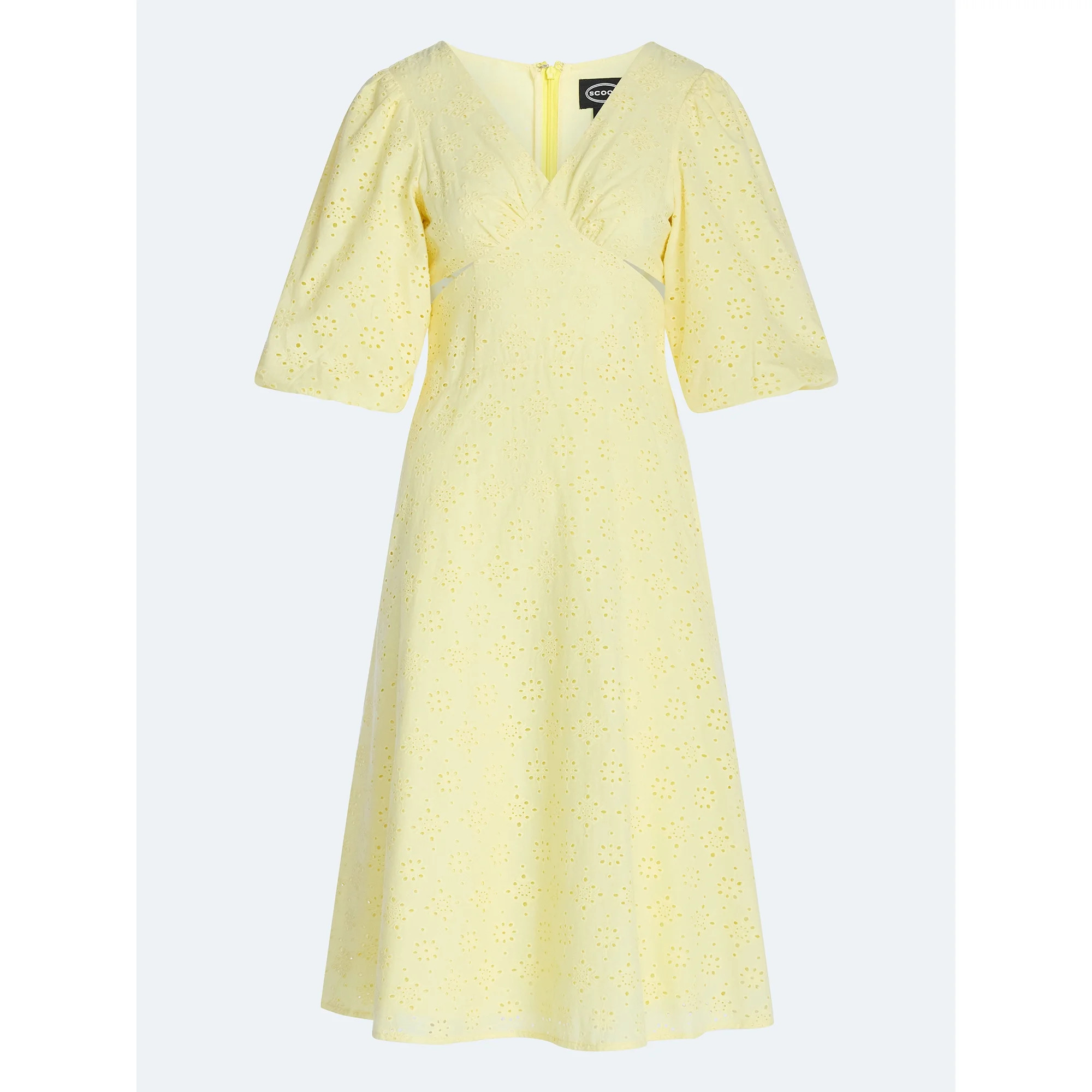 Scoop Women's Eyelet Cutout Cotton Midi Dress, Sizes 0-18 | Walmart (US)