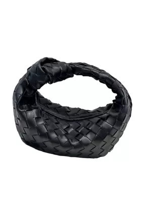 Adornia Black Knot Woven Crescent Bag | Belk