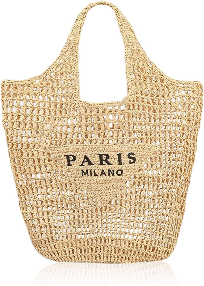 Straw Tote Bag for women,Mesh Hollow Woven Tote Bag,Handbag Beach Bag,Paris Hobo Bag,Large Should... | Amazon (CA)