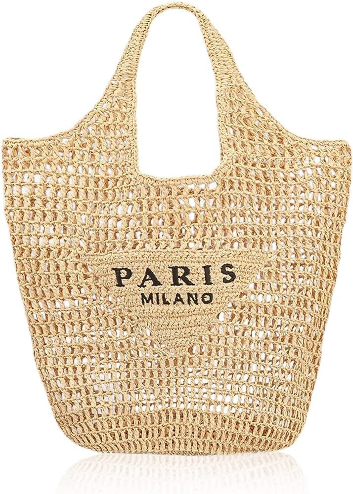 Straw Tote Bag for women,Mesh Hollow Woven Tote Bag,Handbag Beach Bag,Paris Hobo Bag,Large Should... | Amazon (CA)