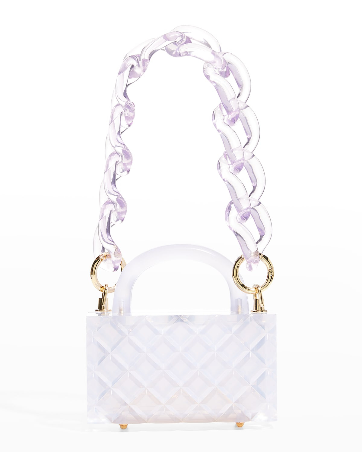 Tilda Quilt Acrylic Top-Handle Bag | Neiman Marcus