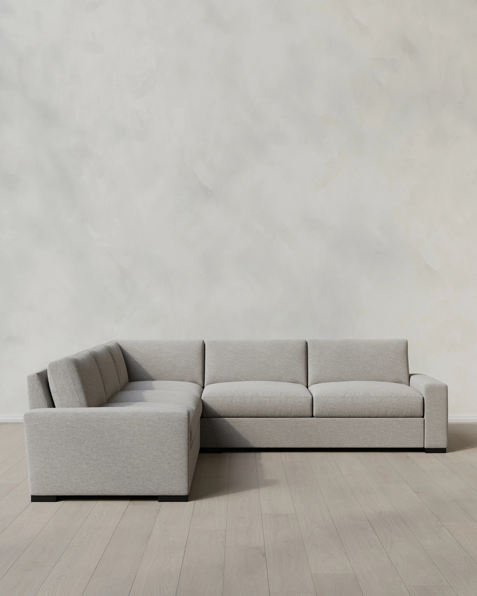 Quince | Stillman Performance Basketweave L Sectional in Ivory, Polyester | Quince