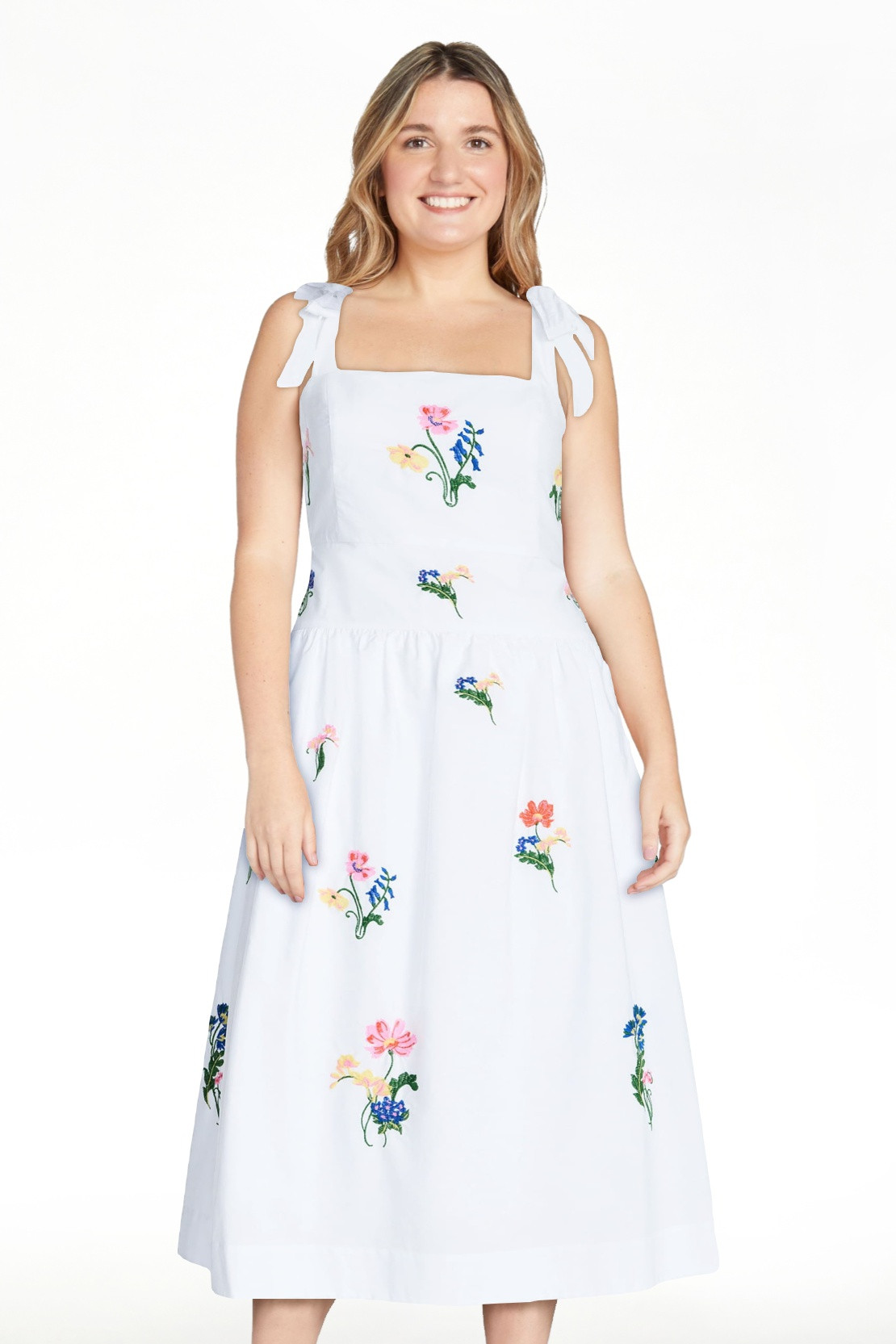 Free Assembly Women's and Women's Plus Embroidered Cotton Sleeveless Maxi Dress, Sizes XS-4X | Walmart (US)