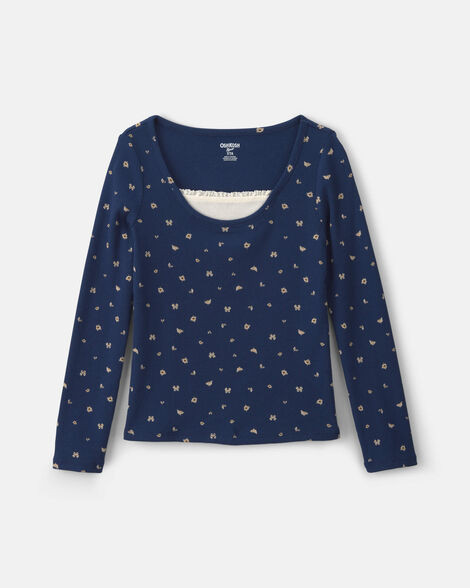 Girls Floral Long-Sleeve Top - Navy Blue - OshKosh B'gosh | Carter's | Carter's Inc