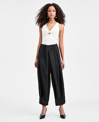 Women's Bubble-Waist Cropped Pants | Macy's