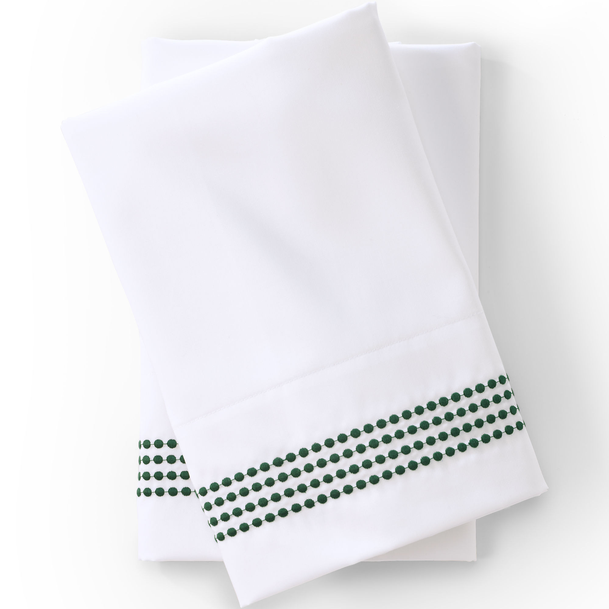 400 Thread Count Sateen Embroidered Pillowcases | Lands' End (US)