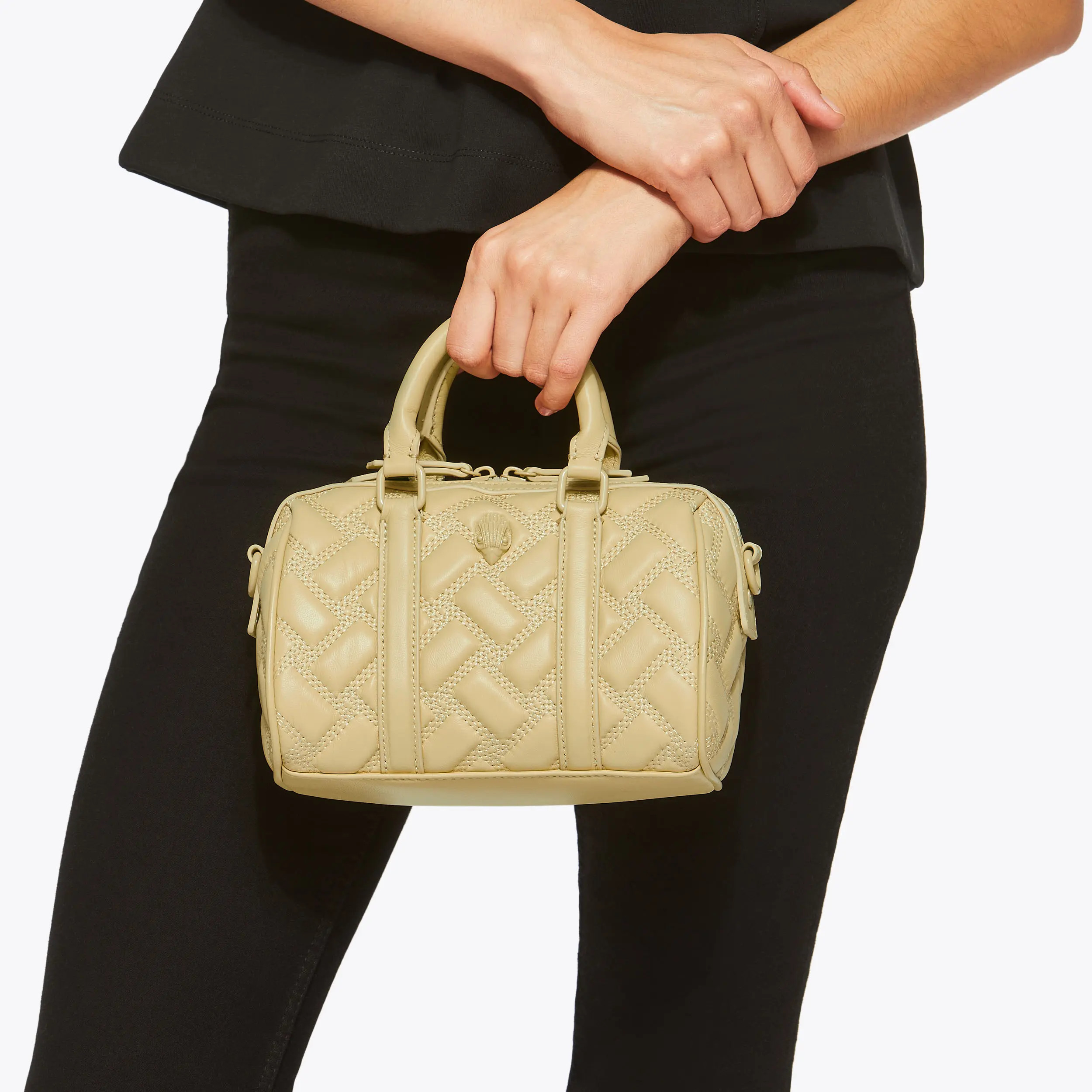KENSINGTON SM BOSTON DR Cream Drench Bowling Bag by KURT GEIGER LONDON | Kurt Geiger UK
