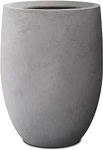 Kante 21.7" H Natural Concrete Tall Planter, Large Outdoor Indoor Decorative Pot with Drainage Ho... | Amazon (US)