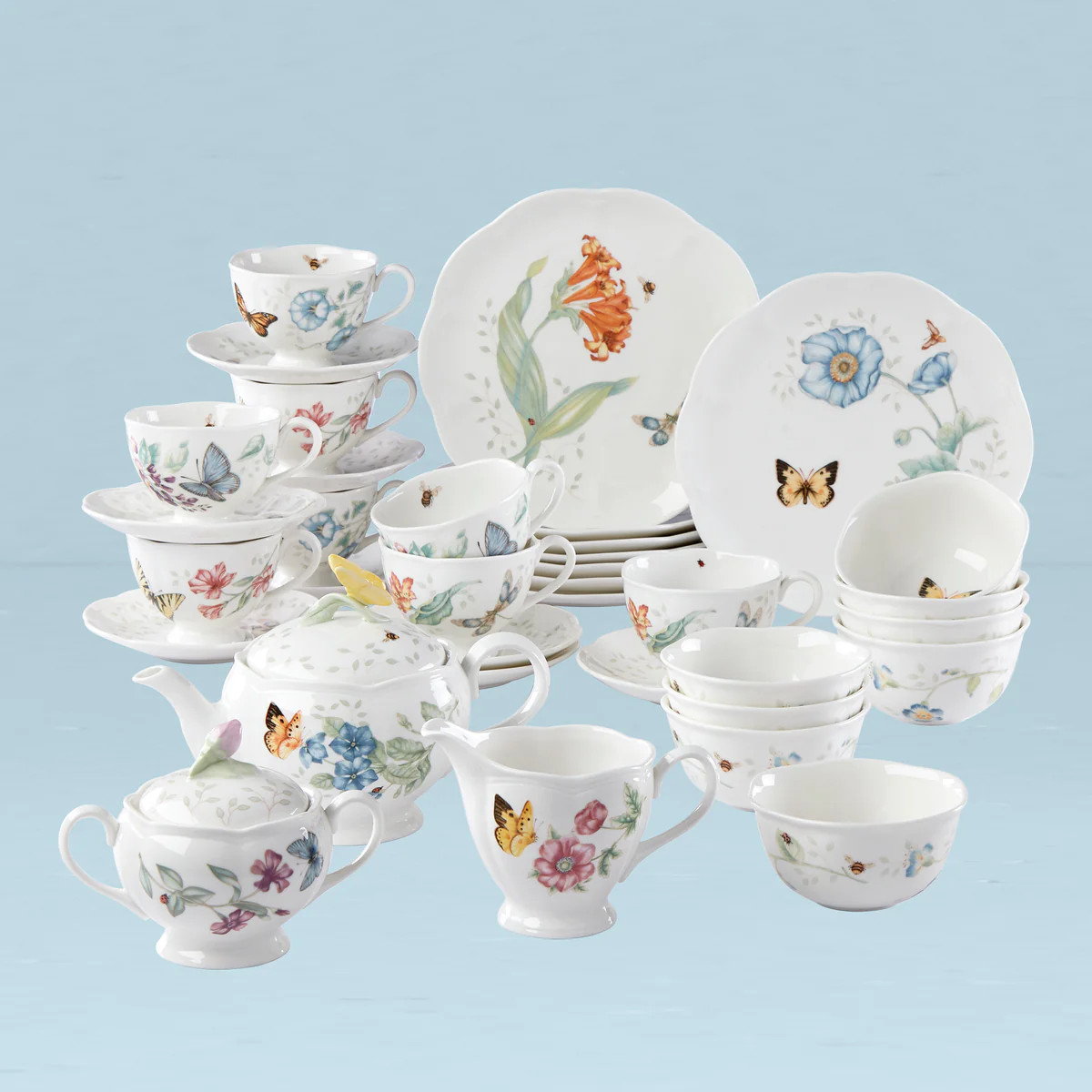 Butterfly Meadow 37-Piece Dessert & Tea Set | Lenox