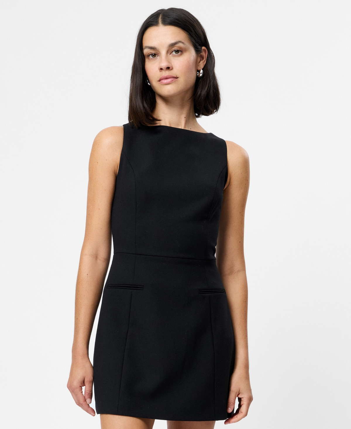 French Connection Women's Boat Neck Sleeveless Mini Dress - Black | Macy's