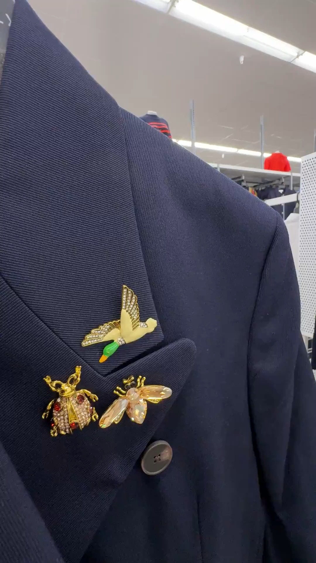 Oversized wool blazer with pin embellishments from Walmart