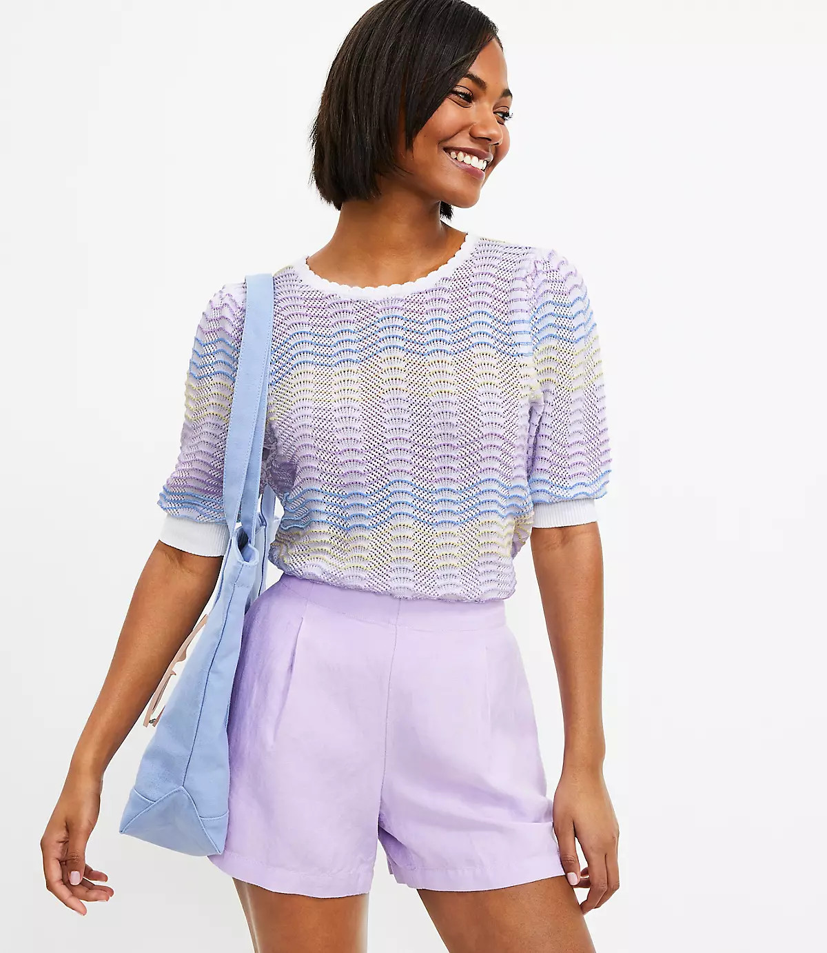 Pleated Pull On Shorts | LOFT | LOFT