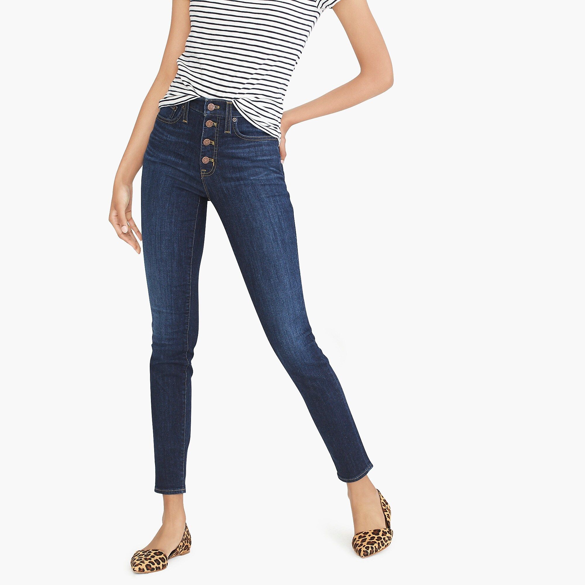 9" high-rise skinny jean in dark wash | J.Crew Factory