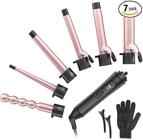 Amazon.com: 6-IN-1 Curling Iron, Professional Curling Wand Set, Instant Heat Up Hair Curler with ... | Amazon (US)