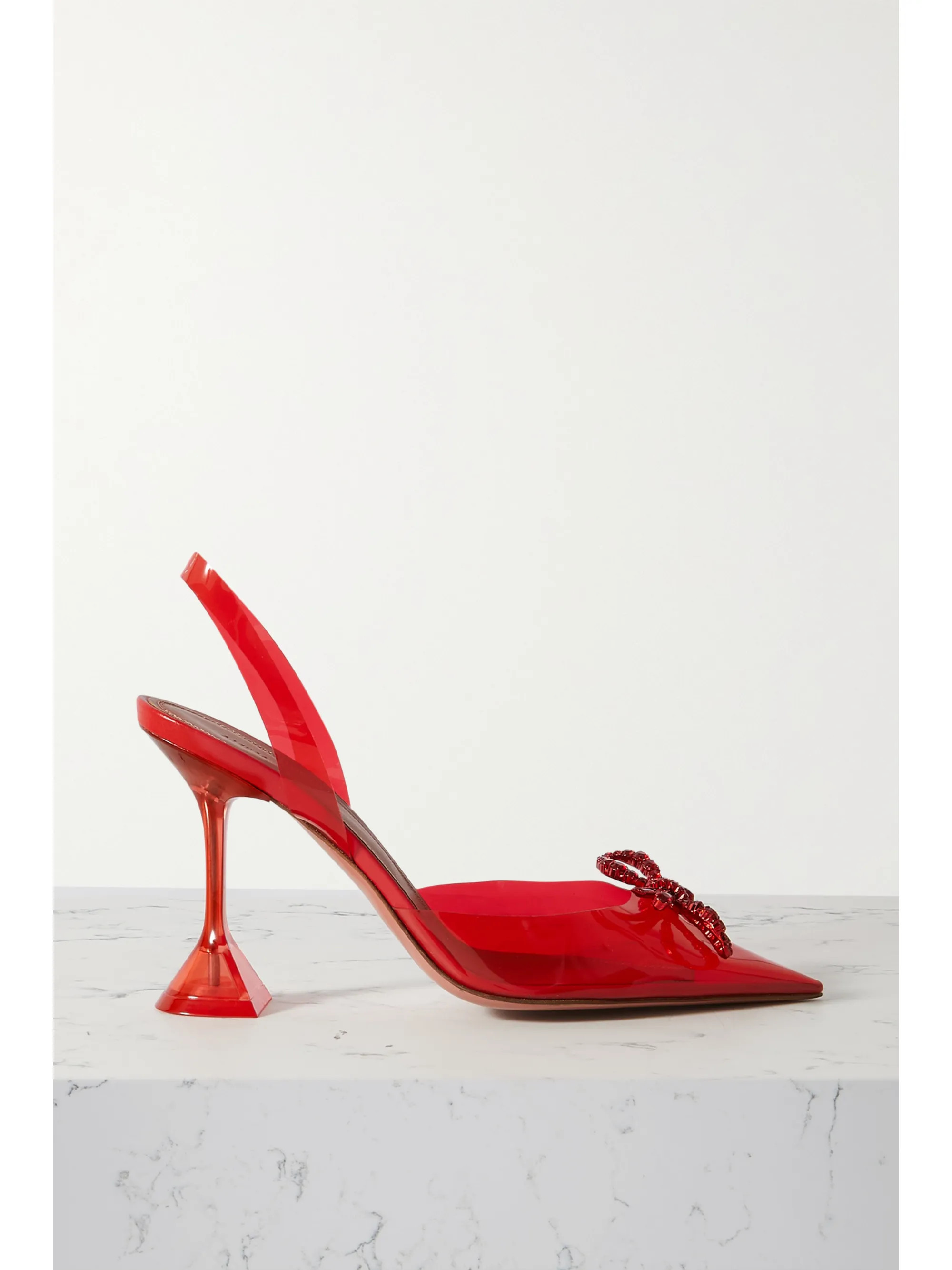 Rosie Glass crystal-embellished bow-detailed PVC slingback pumps | NET-A-PORTER (US)