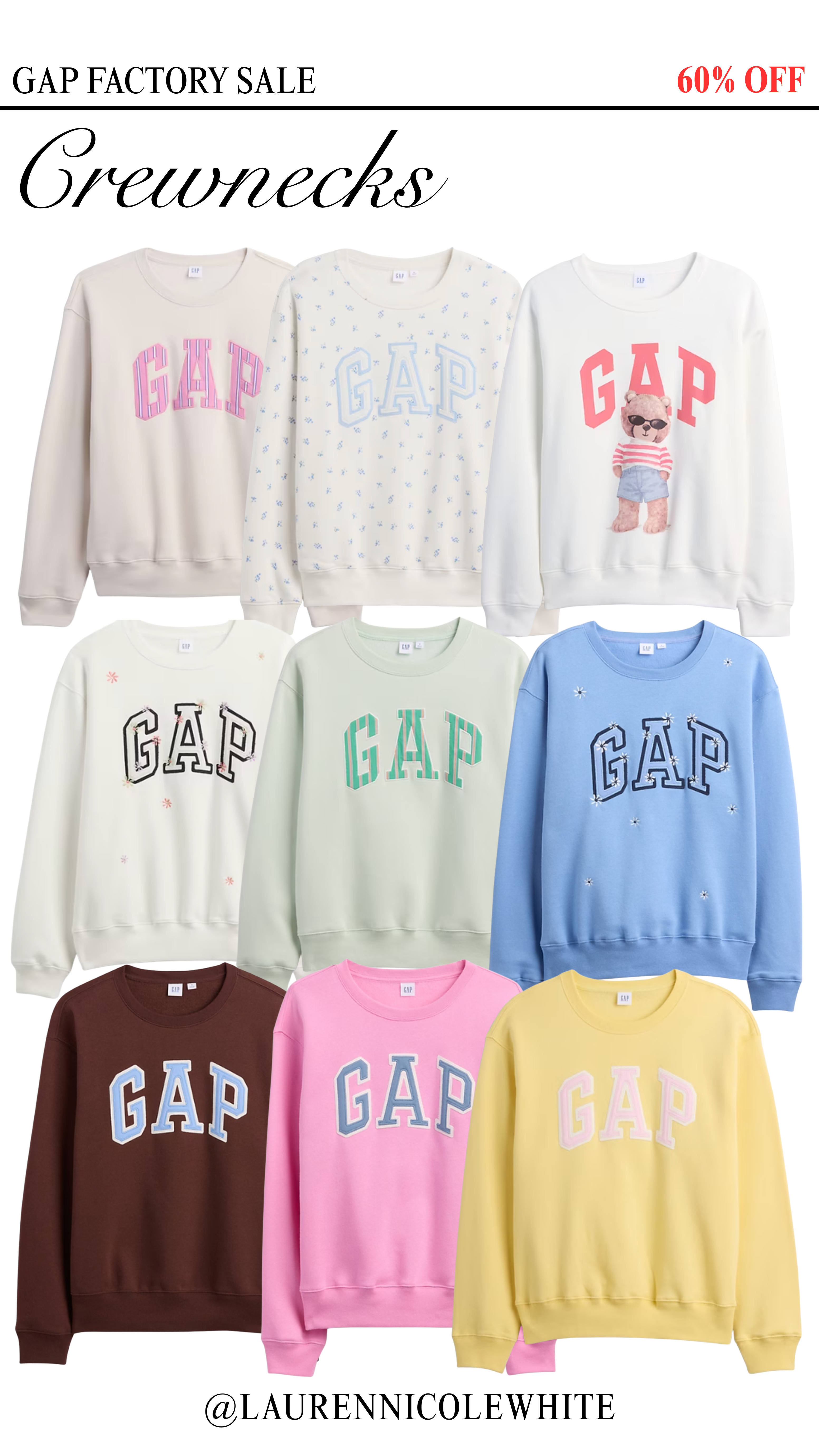 Gap Factory sale up to 60% off!! Obsessed with these crewnecks! 

 #LTKootd #LTKU #LTKSaleAlert