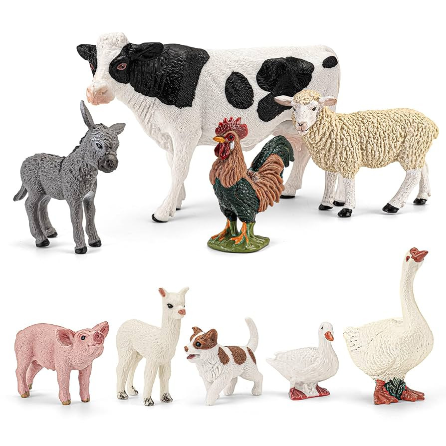 9PCS Farm Animal Toy for Toddler Kid, Realistic Plastic Farm Animal Figurines Including Cow Sheep... | Amazon (US)