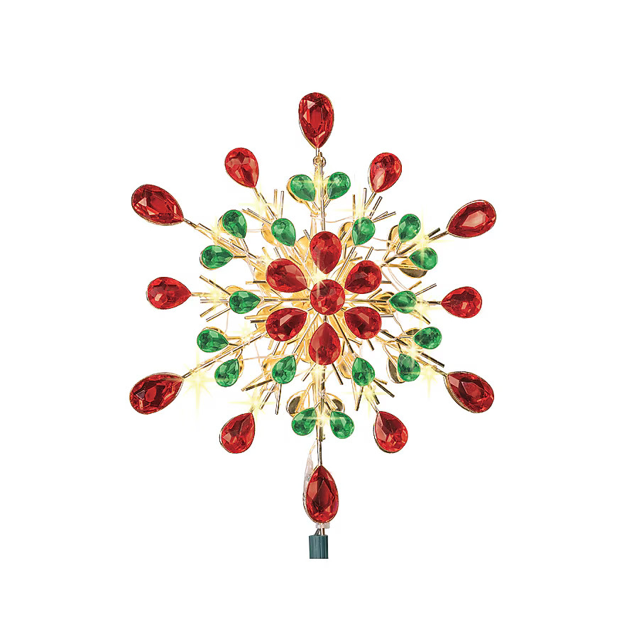 GE 9.5-in Green, Red, Gold White Christmas Tree Topper | Lowe's