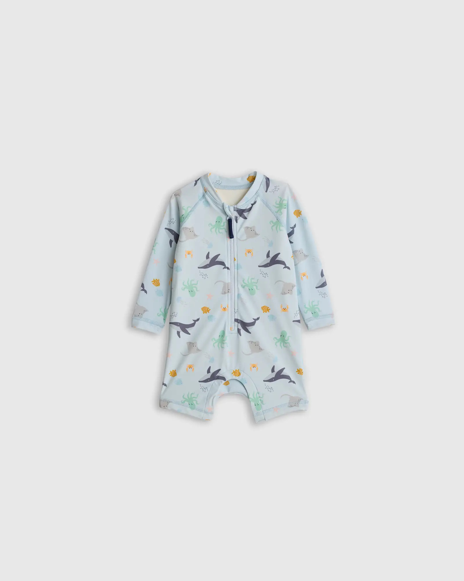 Long Sleeve Zip-Up Rash Guard One-Piece - Baby in Under the Sea | Quince