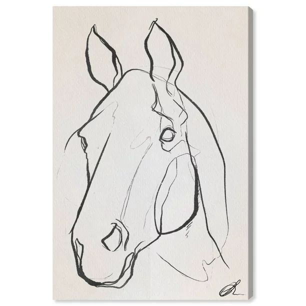 Wynwood Studio 'Stallion Sketch III' Animals Wall Art Canvas Print - Black, White, 20" x 30" - Wa... | Walmart (US)