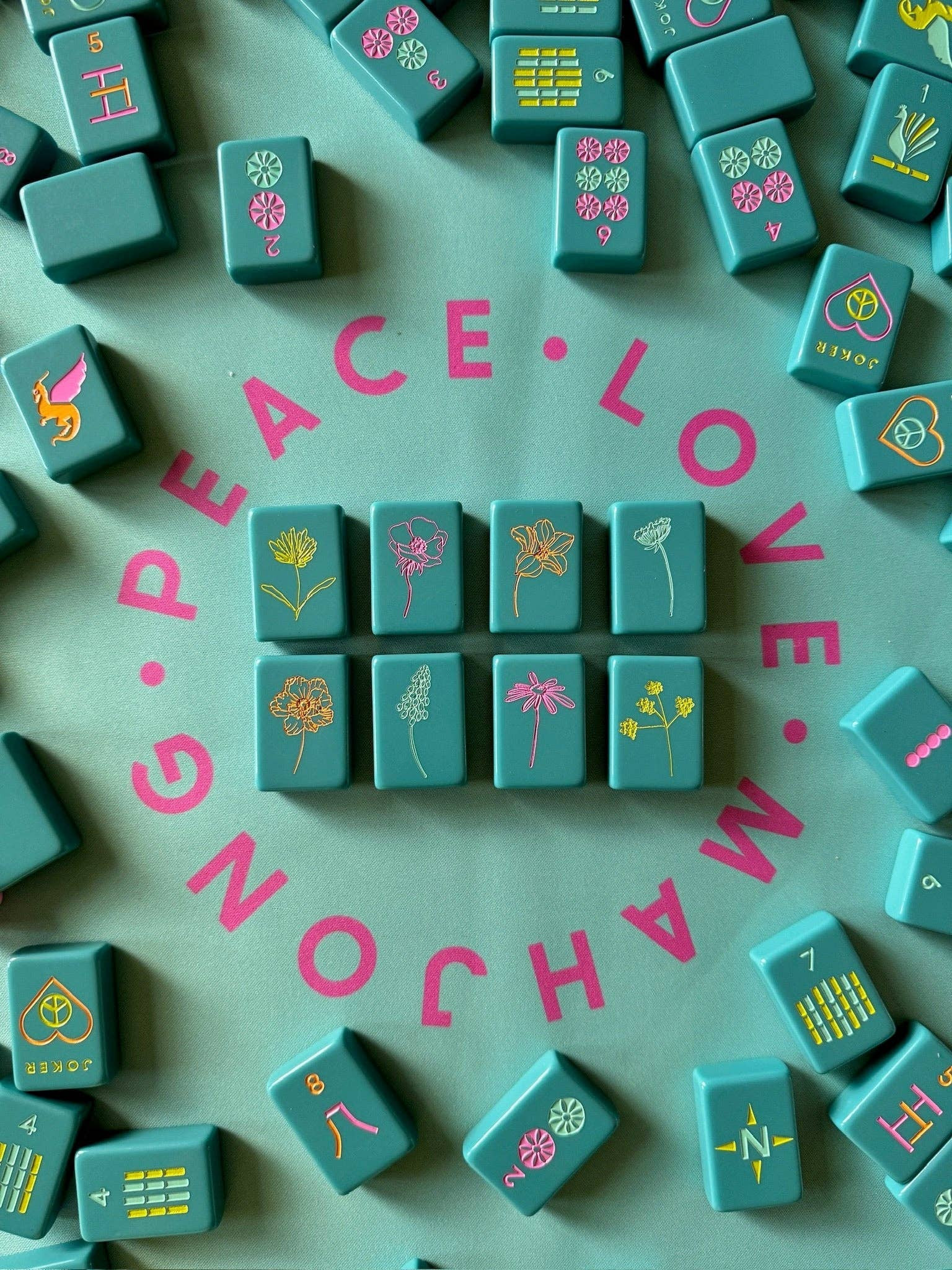 Peace Love Mahjong - OG Mahj Tiles - Totally Teal | Jones & Daughters