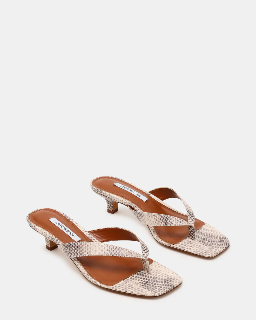 TRACIE Natural Snake Thong Strap Women's Kitten Heel | Steve Madden (US)