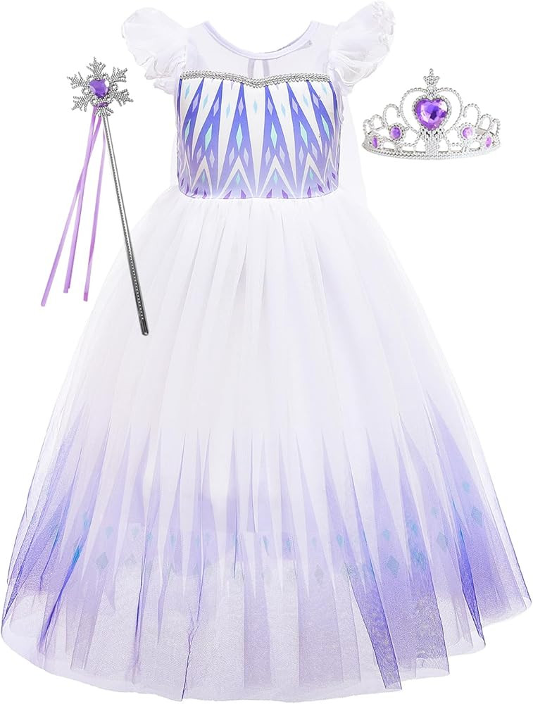 Girls Ice Princess Dress Kids Party Dress Snow Costume Sets | Amazon (US)